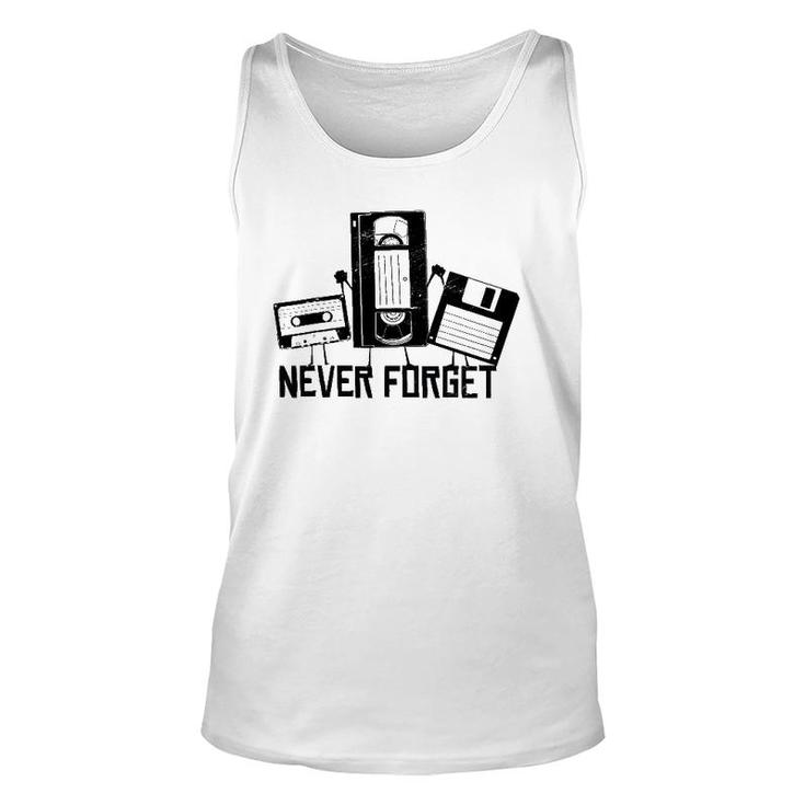 Never Forget Retro Vintage Cassette Tape Novelty Funny Unisex Tank Top