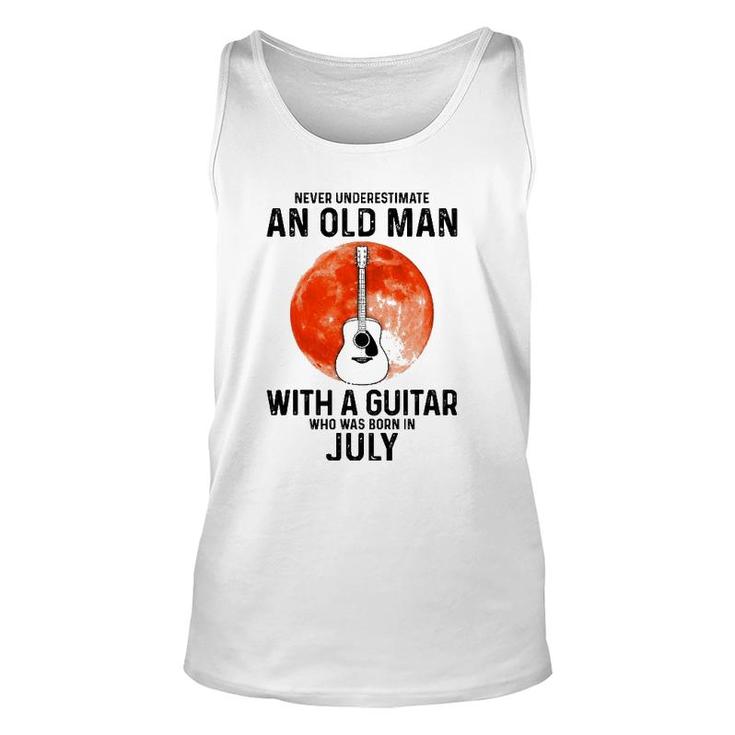 Never Underestimate An Old Man With A Guitar July Unisex Tank Top