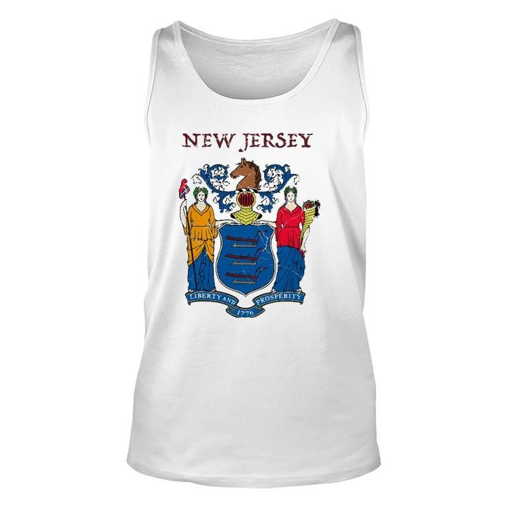 New Jersey State Seal Flag Unisex Tank Top