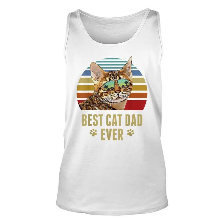 Ocicat Cat Best Cat Dad Ever Retro Beach Vibe  Unisex Tank Top