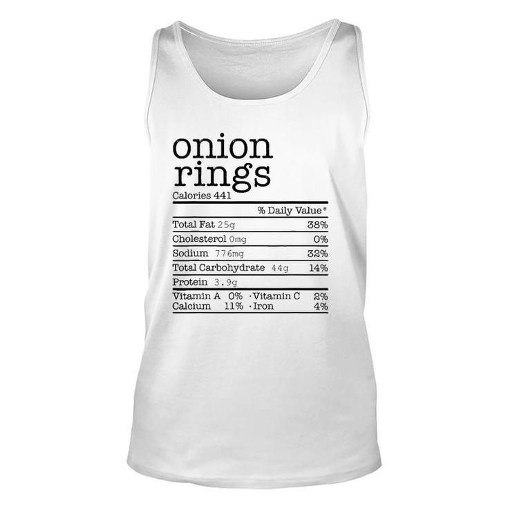 Onion Rings Nutrition Facts Funny Thanksgiving Christmas Unisex Tank Top