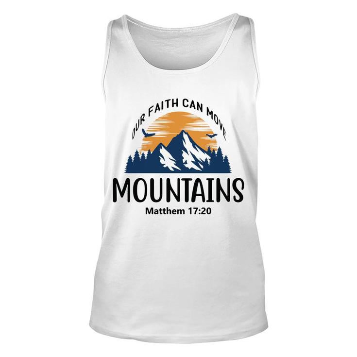 Our Faith Can Move Mountains Bible Verse Black Graphic Christian Unisex Tank Top