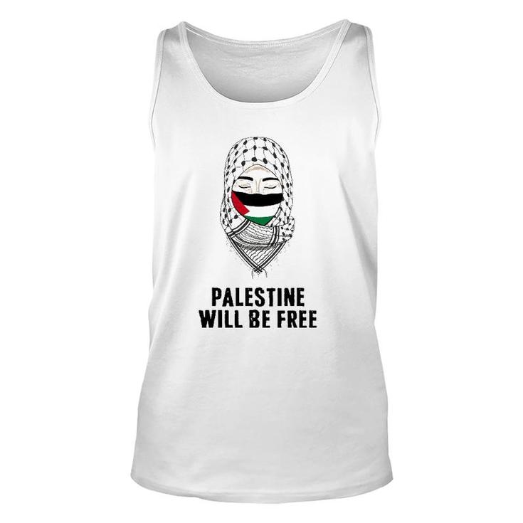 Palestine Will Be Free Gaza Flag Arabic Support Scarf Women Unisex Tank Top