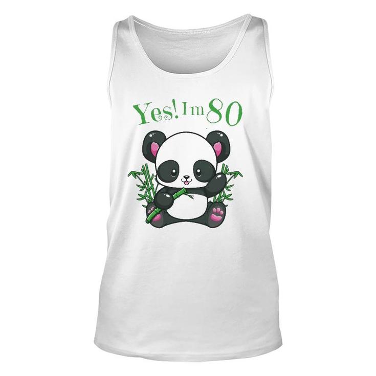 Panda 80Th Birthday Gift Birthday Outfit 80 Ver2 Unisex Tank Top