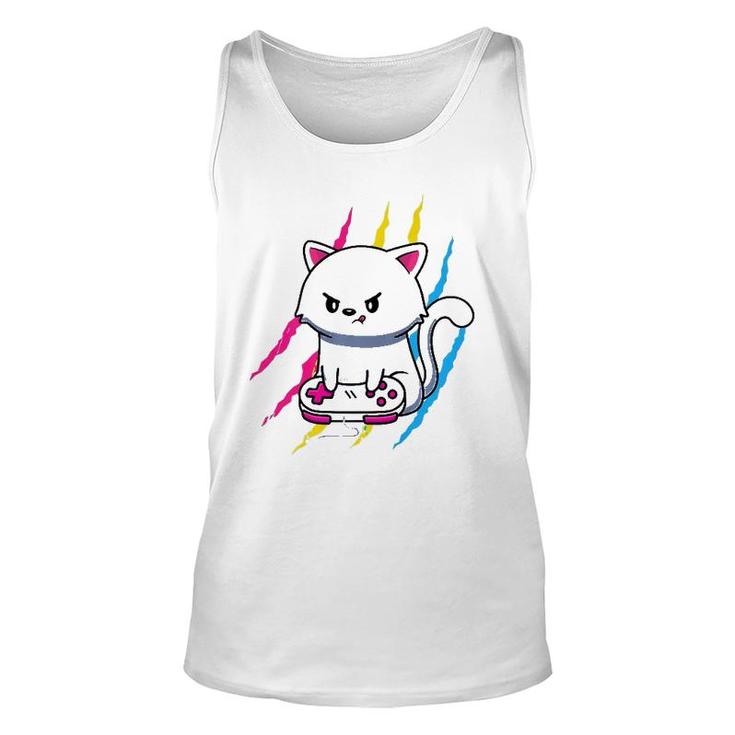 Pansexual Gaymer Geek Pride Lgbt Video Game Lover Gift Cat  Unisex Tank Top