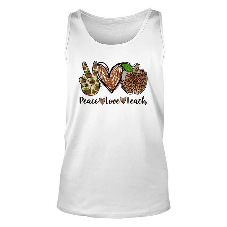 Peace Love And Teach And The Essentials Of A Great Teacher Unisex Tank Top