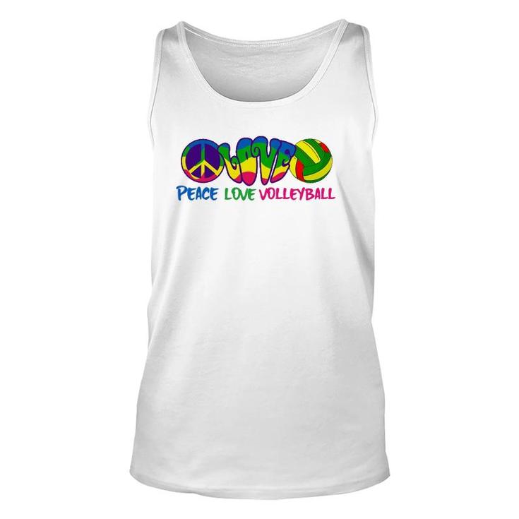 Peace Love Volleyball-Retro Stryle Volleyball Apparel Gifts Unisex Tank Top
