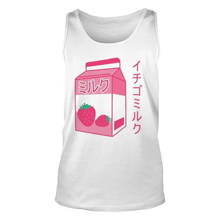 Pink Strawberry Milk Japanese Kawaii Retro 90S Anime Unisex Tank Top