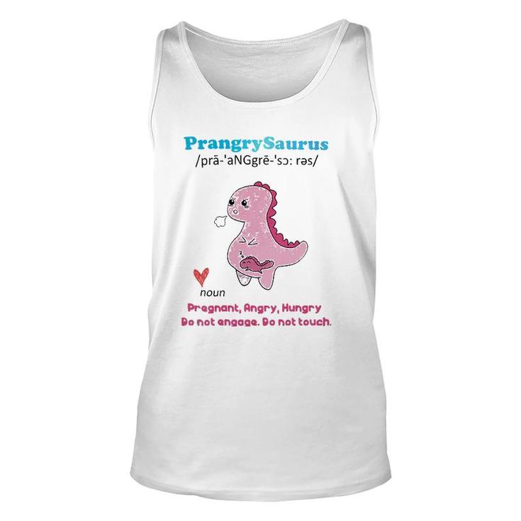 Womens Prangrysaurus Definition Meaning Pregnant Angry Hungry Tank Top