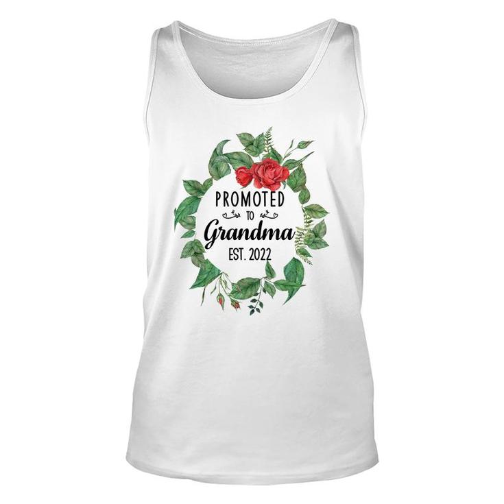 Promoted To Grandma Est 2022 Women Flower First Time Grandma  Unisex Tank Top