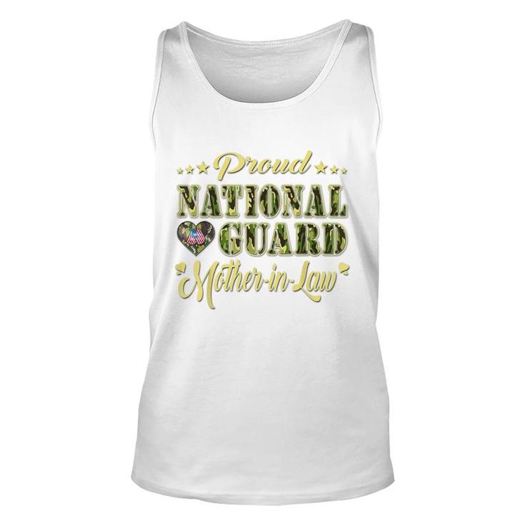 Proud National Guard Mother-In-Law Dog Tags Heart Army Mom  Unisex Tank Top