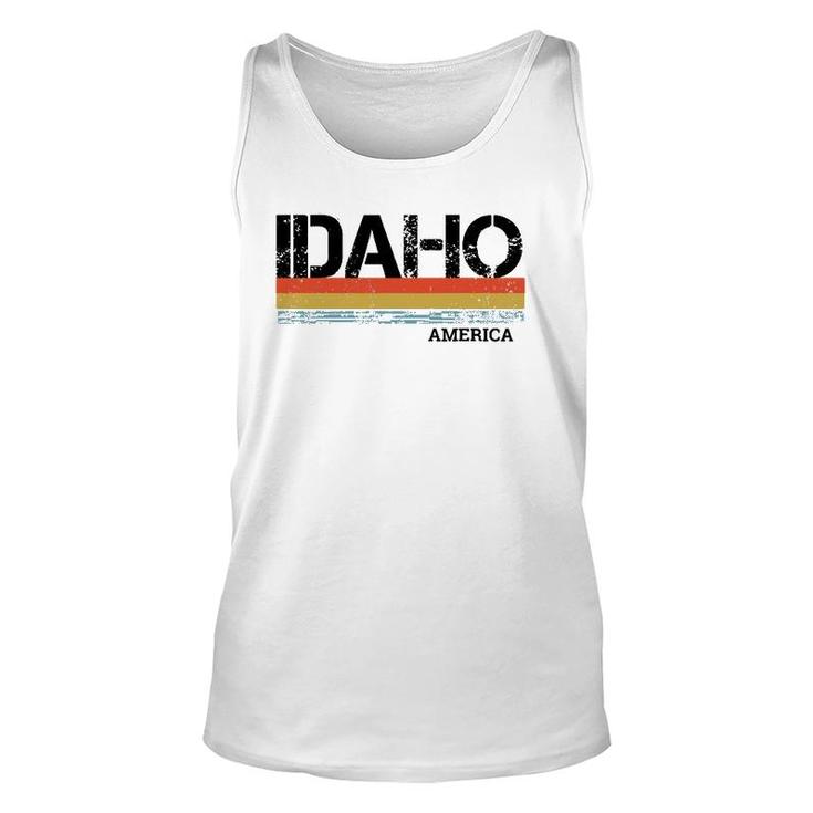 Retro Vintage Stripes Idaho Gift & Souvenir Unisex Tank Top