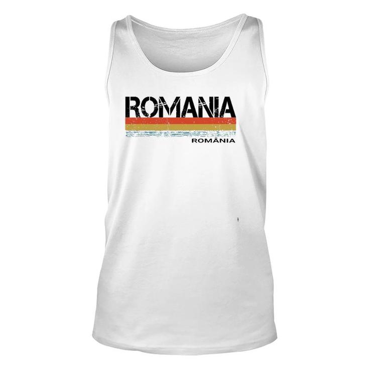 Romania Vintage Retro Stripes Unisex Tank Top