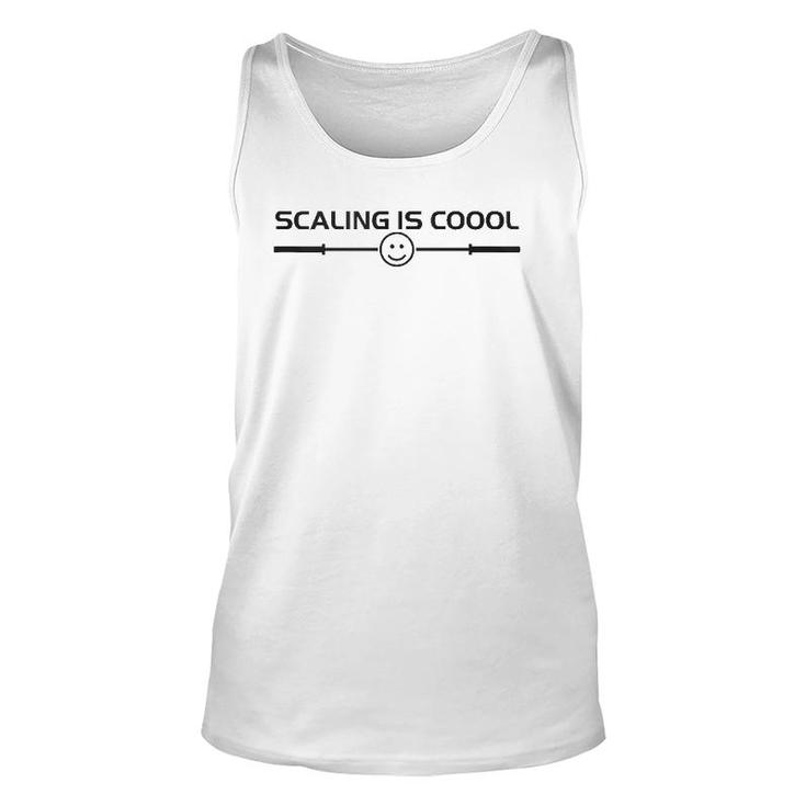 Scaling Is Cool Smiling Barbell  Unisex Tank Top