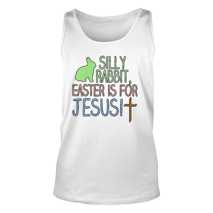 Womens Silly Rabbit Easter Is For Jesus Christian Religious V-Neck Tank Top