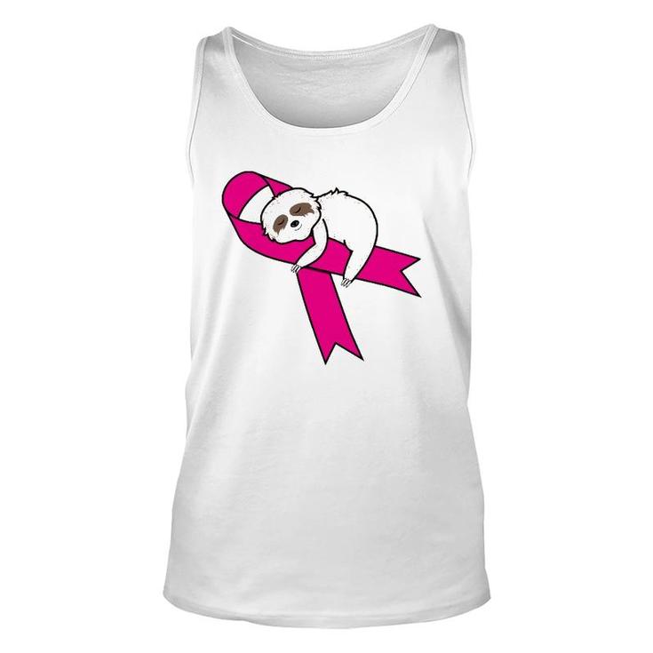Sloth Pink Ribbon Warrior Cute Breast Cancer Awareness Tank Top