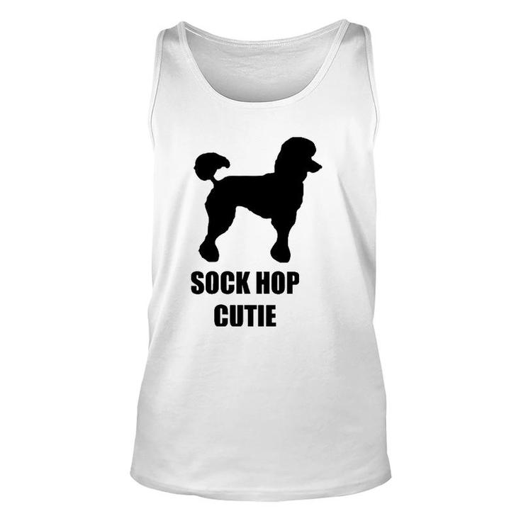 Sock Hop Cutie 50S Costume  Black Poodle Unisex Tank Top