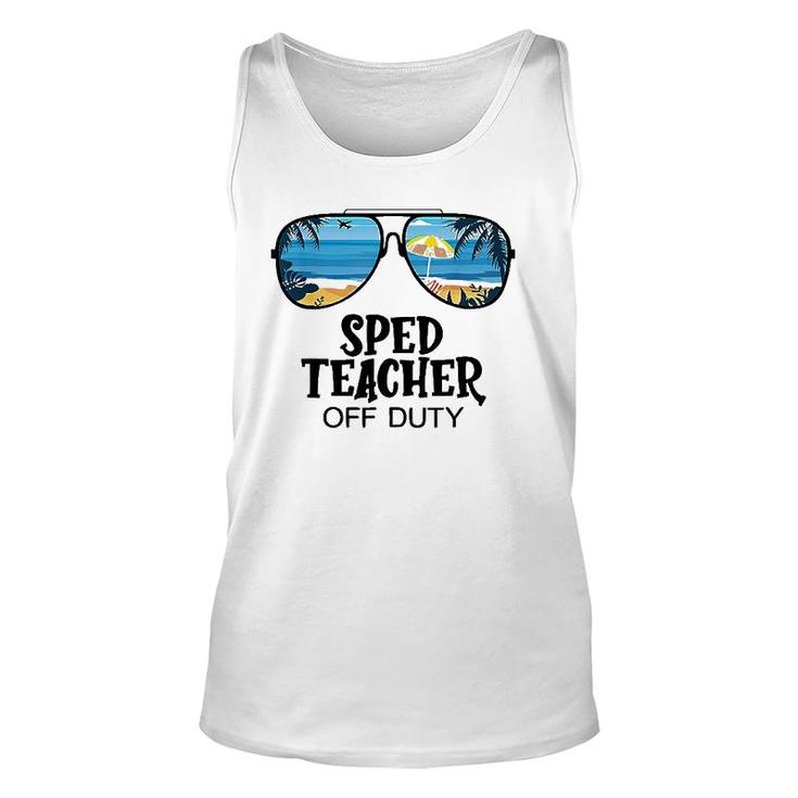 Sped Teacher Off Duty Sunglasses Beach Hello Summer Unisex Tank Top