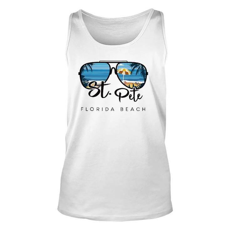 St Pete Beach Florida Palm Tree Sunglasses Souvenir Unisex Tank Top