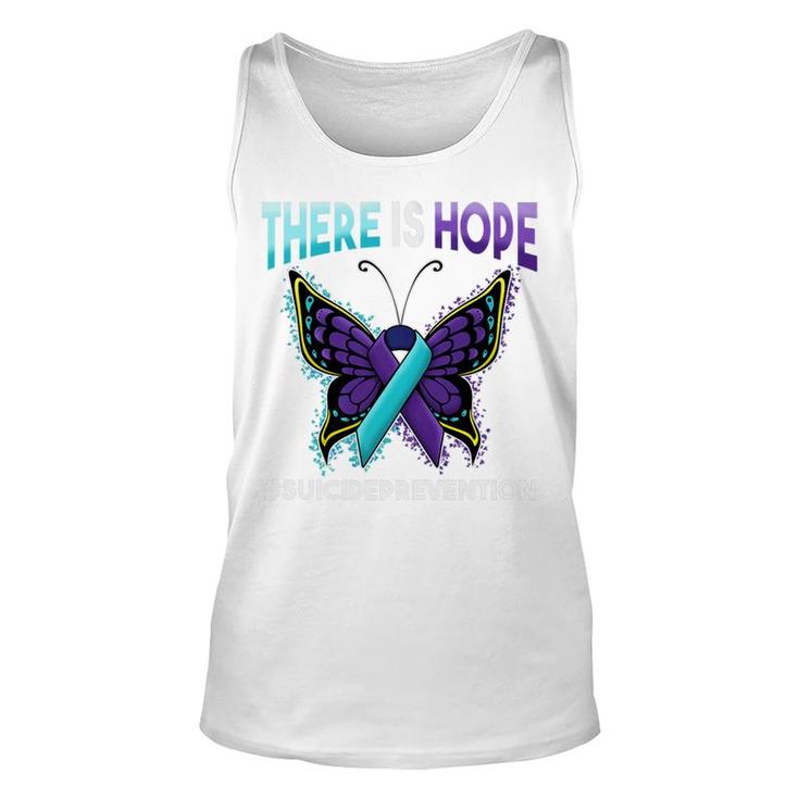Suicide Prevention There Is Hope Butterfly Ribbon Unisex Tank Top