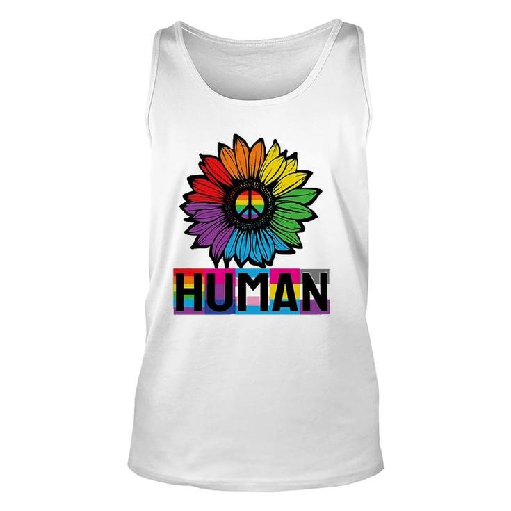 Sunflower Human Lgbt Flag Gay Pride Month Lgbtq Unisex Tank Top