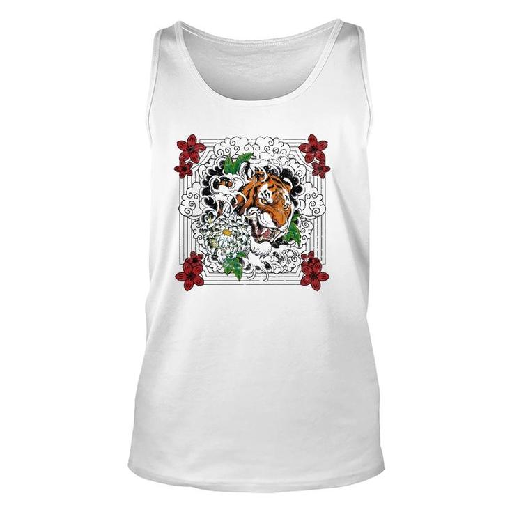 Tattoo Style Traditional Japanese Tiger Chinese Zodiac Unisex Tank Top
