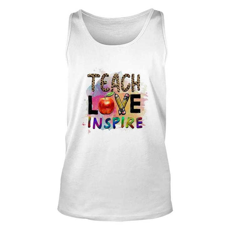 Teacher Leopard Teach Love Apple Great Unisex Tank Top