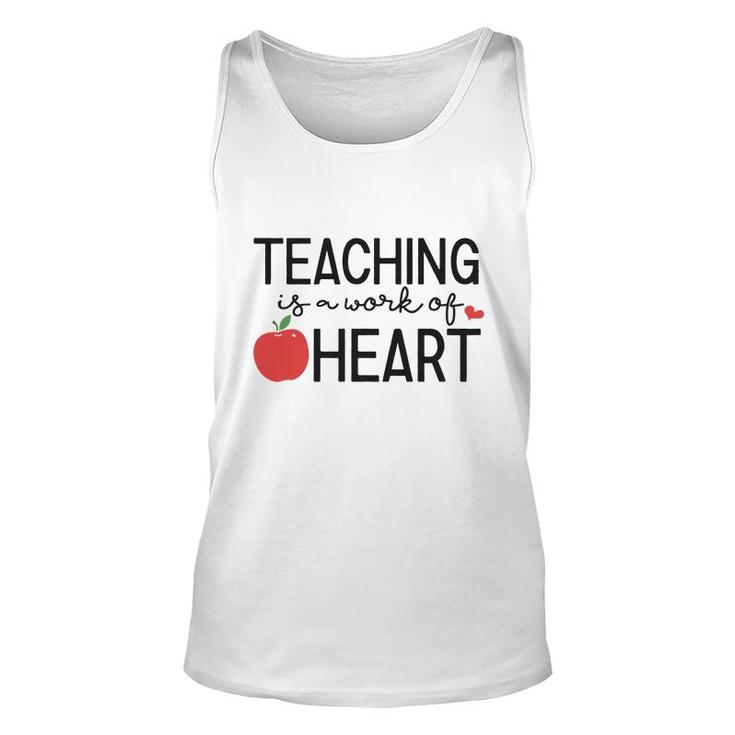 Teacher Teaching Is A Work Of Apple Heart Unisex Tank Top