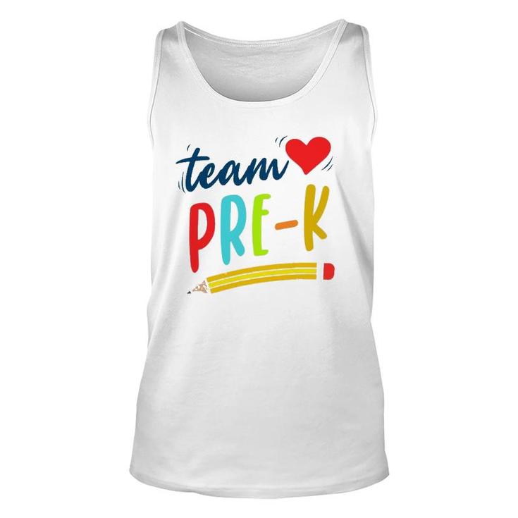 Team Pre-K Preschool Teacher Student First Day Of Pre-School Unisex Tank Top