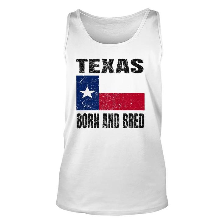 Texas Born And Bred Vintage Texas State Flag Unisex Tank Top