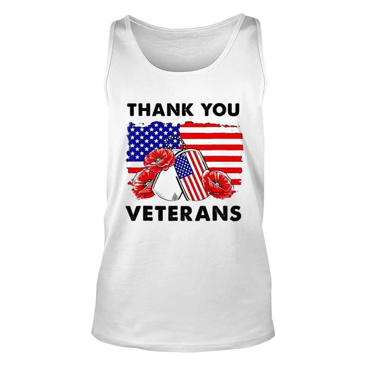 Thank You Veterans Poppy Flower Veteran Day 2022 Trend Unisex Tank Top