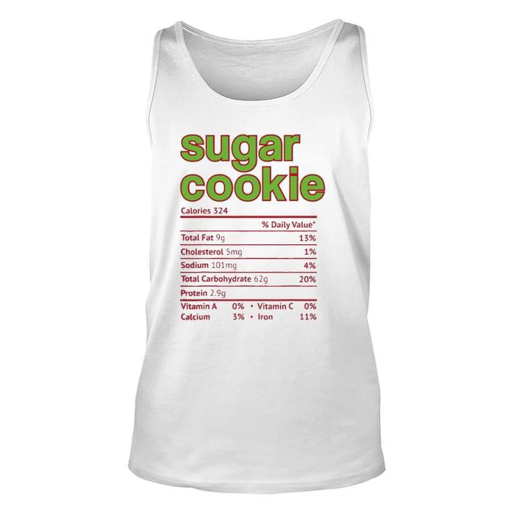 Thanksgiving Sugar Cookie Nutrition Facts Funny Christmas Unisex Tank Top