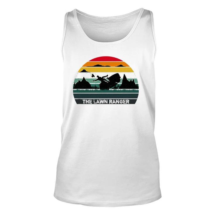 The Lawn Ranger Rides Again Funny Dad Joke Fathers Day Tee Unisex Tank Top