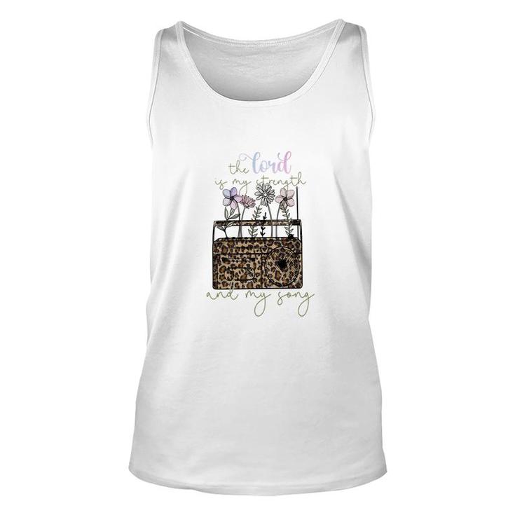 The Lord Of My Strength And My Song Flower And Leopard Christian Style Unisex Tank Top