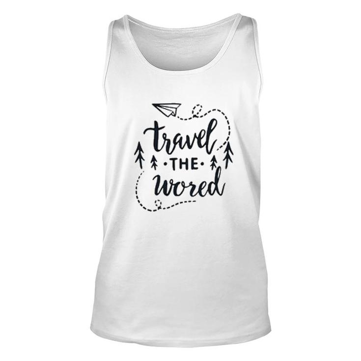 Travel The Wored Black Letters 2022 Trend Unisex Tank Top