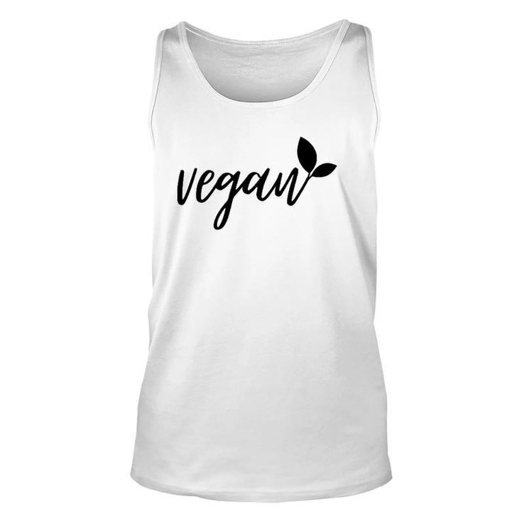 Vegan With Leaf Plant Based Vegan Gift Unisex Tank Top