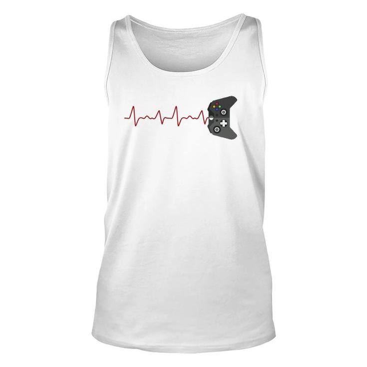 Video Game Lover Gifts Gamer Heartbeat Gaming Unisex Tank Top
