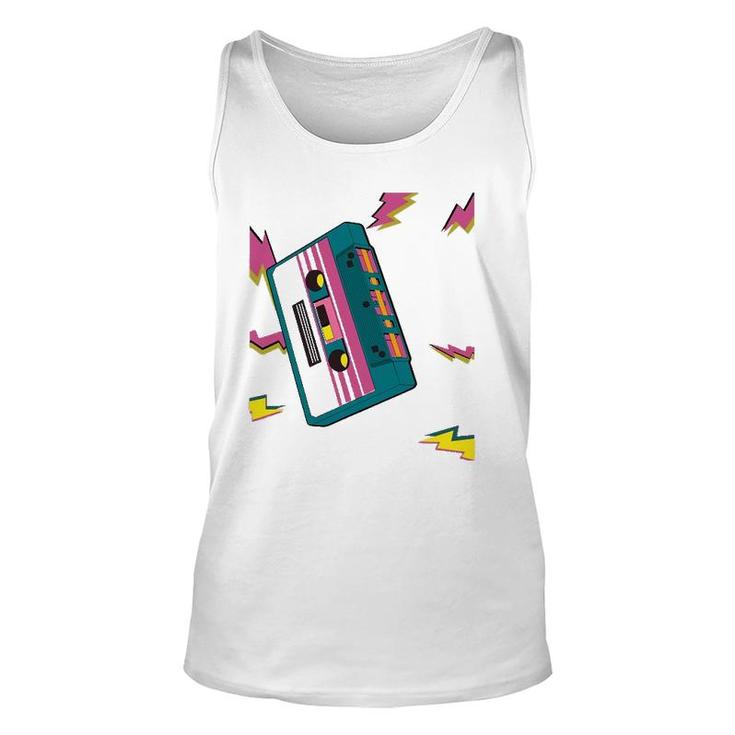 Vintage Cassette Tape In 80S 90S Retro Neon Style Unisex Tank Top