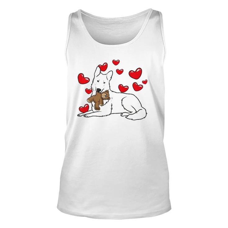 White Swiss Shepherd Dog Stuffed Animal Berger Blanc Suisse Tank Top