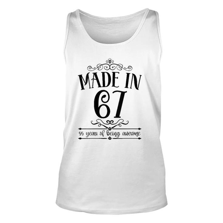 Womens Born In 1967 55 Years Old Made In 1967 55Th Birthday V-Neck Unisex Tank Top