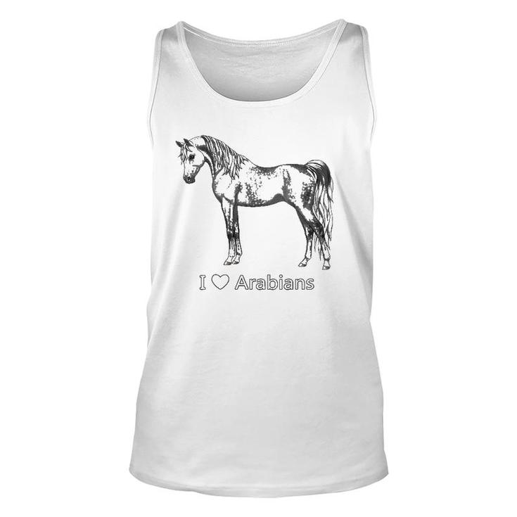 Womens I Heart Love Dapple Gray Arabians Horse Lover Gift Unisex Tank Top