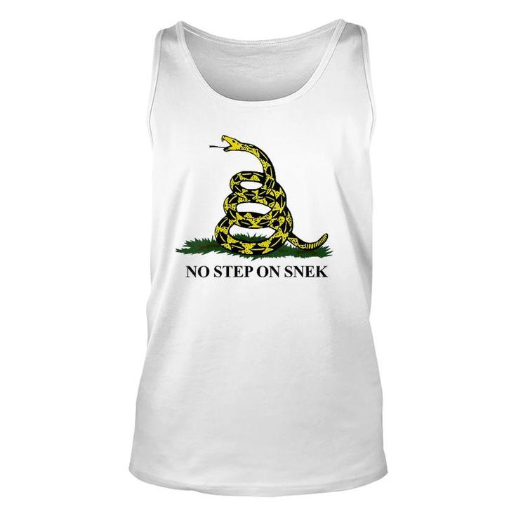 Womens No Step On Snek Funny Gadsden Snake Meme V-Neck Unisex Tank Top