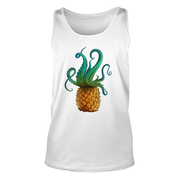 Womens Pineapple Octopus Funny Summer Tee V-Neck Unisex Tank Top