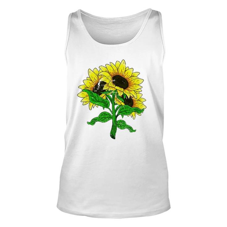 Yellow Flower Florist Floral Blossom Sunshine Sunflower Unisex Tank Top