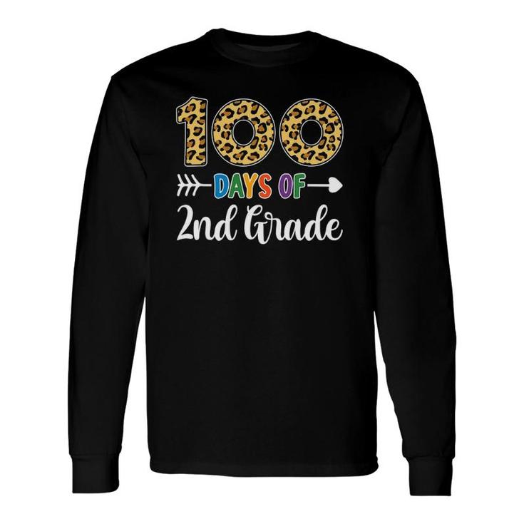 100 Days Of 2Nd Grade Teacher Student 100Th Day School Long Sleeve T-Shirt