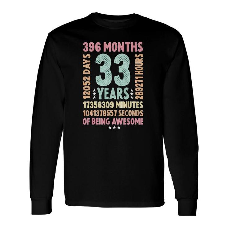33Rd Birthday 33 Years Old Vintage Retro 33 Years Old Long Sleeve T-Shirt