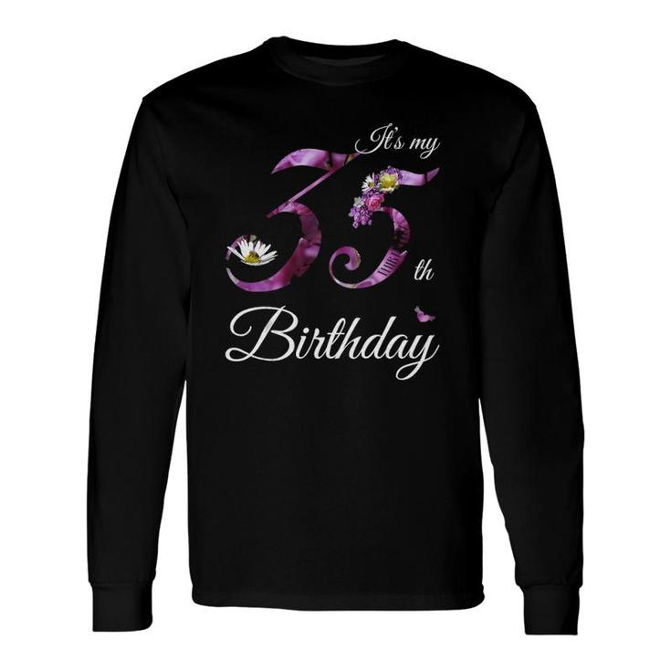 35 Years Old Floral 1986 Its My 35Th Birthday Long Sleeve T-Shirt