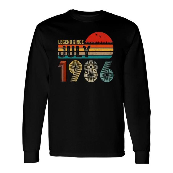 35 Years Old Retro Birthday Legend Since July 1986 Ver2 Long Sleeve T-Shirt