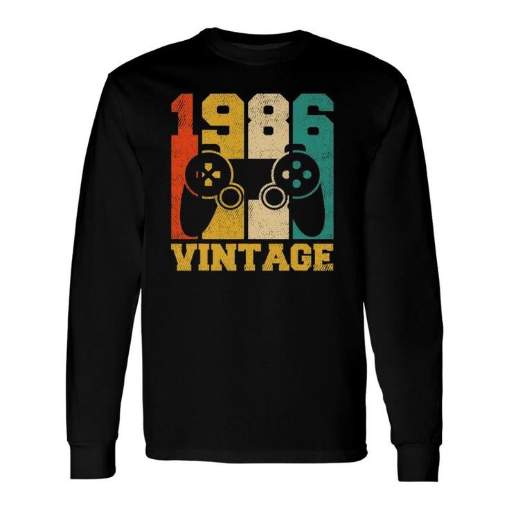 35 Years Old Vintage 1986 Video Game 35Th Birthday Long Sleeve T-Shirt
