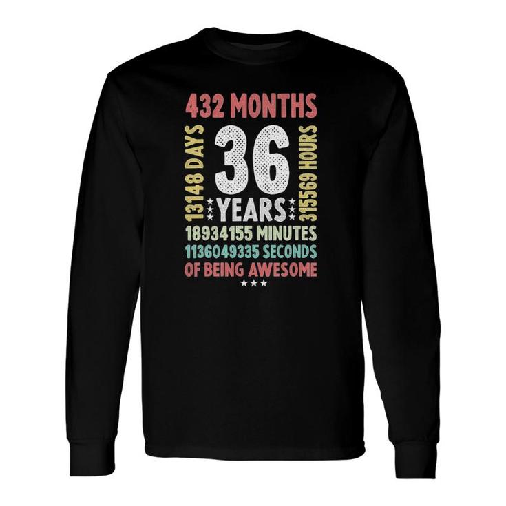 36Th Birthday 36 Years Old Vintage Retro 36 Yrs Old Long Sleeve T-Shirt